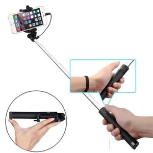 Wired Selfie Stick Monopod Remote Shutter Built-in Self-Portrait for Cell Phones - Picture 1 of 6