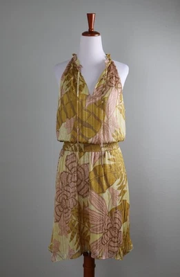 WHITE HOUSE BLACK MARKET NWT $160 Sleeveless V-Neck Halter Blouson Dress Size 8 - Image 1 of 4