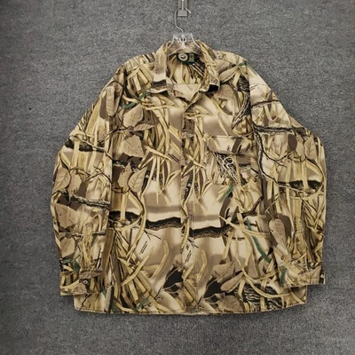 Ducks Unlimited Whitewater Outdoors Button Up Shirt Mens 2XL Brown Camo Hunting - Image 1 of 4