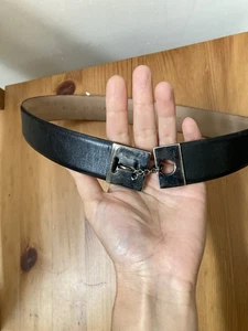 Cinturón de cuero negro vintage años 90’s/00’s XS Emporio Armani - Imagen 1 de 8