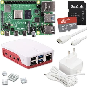 Raspberry Pi 4 Set | Netzteil | Gehäuse | 64GB SanDisk Edition | Kühlkörper - Bild 1 von 8