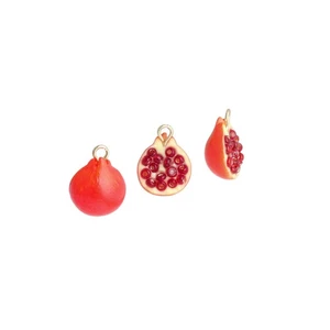 Enamel Gold Half Pomegranate Charm Pendant,Sku#LK1247 - Picture 1 of 5