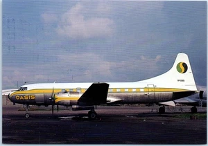 Oasis Hong Kong Airlines Convair 440 am Flughafen Manila Philippinen Postkarte - Bild 1 von 2