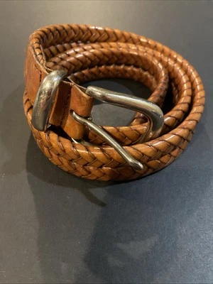 Vintage Coach Mens Leather Braided Belt Sz 34” 85cm 5922 Brown Classic - Image 1 of 4