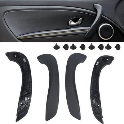 Juego de empuñaduras de manija de puerta interior delantera negras 809540001R para Renault Megane MK3 Fluence Foto 1 de 4