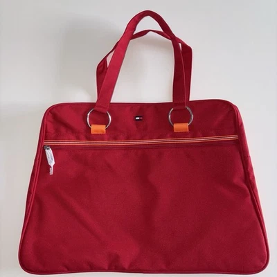 Bolso de Mano Tommy Hilfiger De Colección Y2K Rojo Lona Durante la Noche Clásico Bolsillo con Cremallera Foto 1 de 4