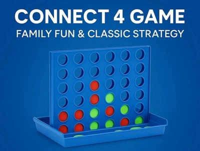 Large Connect Four In A Row 4 In A Line Board Game Kids Educational Toy Family - Image 1 of 3