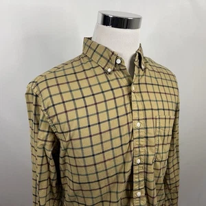 Camisa Oxford J Crew Grande Calce Ajustado Amarillo Púrpura Azul Algodón a Cuadros Con Botones - Imagen 1 de 5