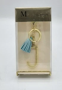 TOTALMENTE NUEVO Llavero Monograma Inicial "J" Expresiones Modernas con Borlas Aqua - Imagen 1 de 2
