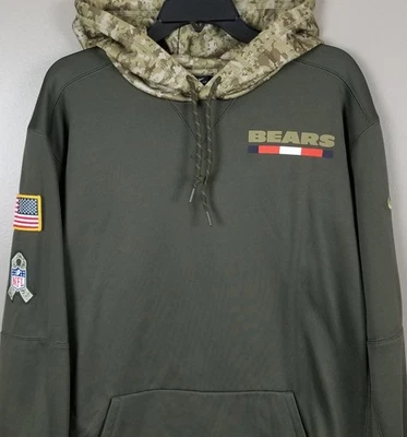 NIKE CHICAGO BEARS NFL SALUDO AL SERVICIO SUDADERA CON CAPUCHA EQUIPO EMITIDA VERDE RARA (TALLA XL) Foto 1 de 4
