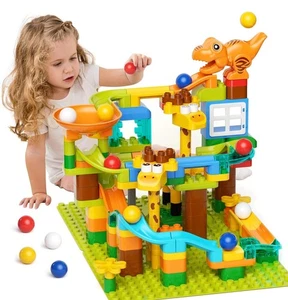 Dinosaur Marble Run Toy for Kids Ages 4–8 STEM 145 PCS Building Set - Picture 1 of 3