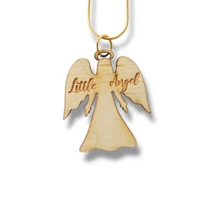 Necklace - Little Angel - Key of Life Snake and Cable Link chains - Birch Wood - Picture 1 of 11