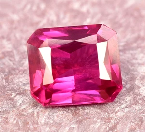 15,00+ ct natürlicher Utah Bixbit rosa Beryll zertifiziert Smaragdschliff lose Edelsteine - Bild 1 von 9