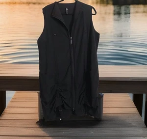 Taking Shape Vest Size 16 Fitted Zip Toggle Adjustable 87cm Long Black Tank - Picture 1 of 8