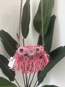 Raro Cartera Bandolera COACH 1941 Wild Tea Rose Flecos Dinkier Rosa Nueva con Etiquetas ENVÍO GRATUITO - Imagen 1 de 17