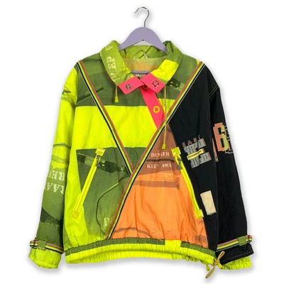 Veste De Ski/Snowboard Vintage À Motif Jaune Et Noir Avec Boutons - Taille M - Photo 1/4