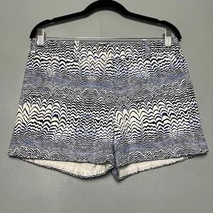 Trina Turk Blue Ink Wave Corbin Shorts Baumwolle Stretch mittelhoher Bund Damengröße 4 " - Bild 1 von 7