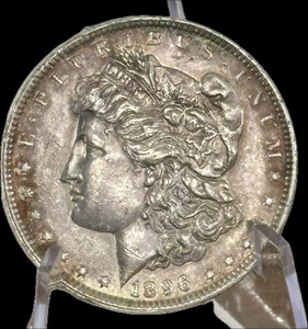 1896 Morgan Silber Dollar - Philadelphia - Gem BU Bankroll getönt - Bild 1 von 6