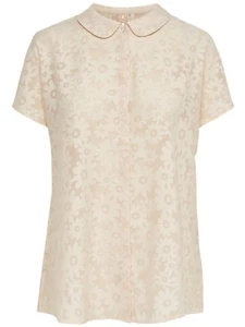 46/25 NEU ONLY Damen Bluse Hemd Shirt Oberteil Blumen kurzarm Sommer Gr.38 beige - Bild 1 von 1
