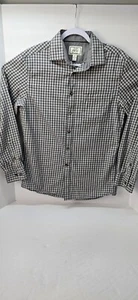 JOS A. BANK 1905 Medium Herren Hemd grau kariert Button Down Kragen komplett Baumwolle - Bild 1 von 7