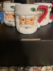 Set Of 3 Santa Hot Chocolate Mugs 6 Oz Ceramic - Bild 1 von 5