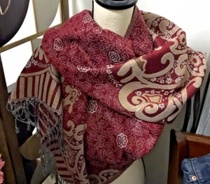 Pashmina Schal/Tuch 69" x 29" mit Metallfaden aus Pakistan - Bild 1 von 7