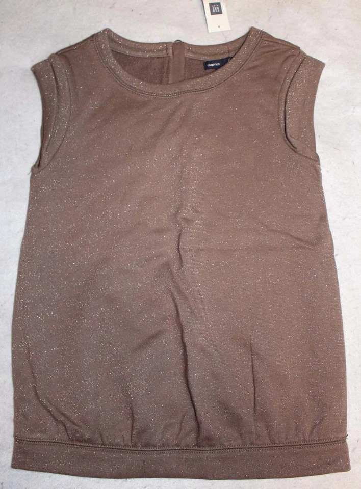 NUEVO CON ETIQUETAS Gap Niños Musa Francesa Marrón Brillo Brillante Sudadera Chaleco Camisa Top M 8 Años Foto 1 de 1