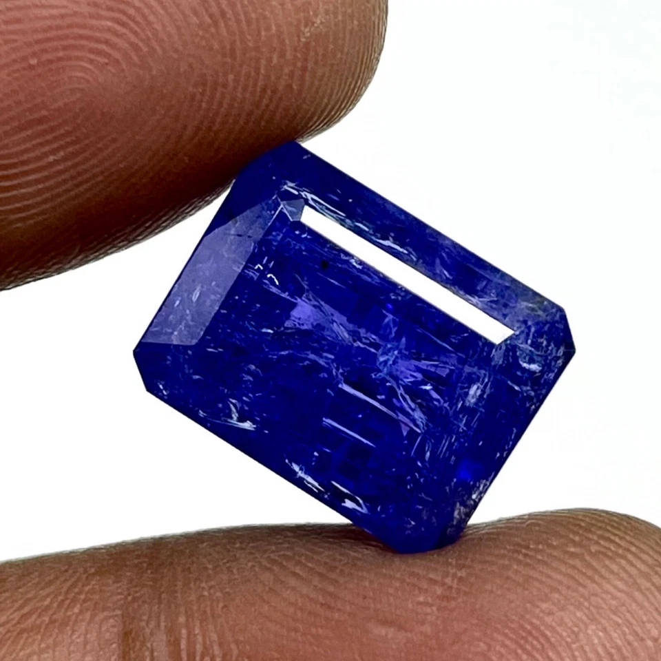 16.92 Cts Certified Natural Tanzanite Emerald Cut Vibrant Blue Loose Gemstone - Image 1 of 4