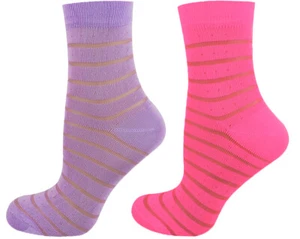 Mysocks 2 Pairs Ankle Socks Sheer Stripes - Picture 1 of 23