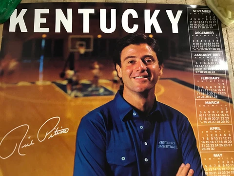 1990 1991 Kentucky Wildcats Basketball Schedule Calendar Poster ~ Rick Pitino Cover