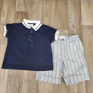 Il Gufo Kleinkind Jungen 3 Outfit Poloshirt & Shorts Set gestreift Made in Italy - Bild 1 von 17