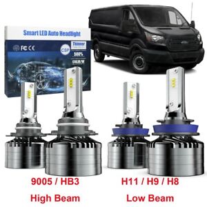 H11 Low Beam 9005 High Beam LED Combo Headlight Bulb For Ford Transit 15 - 21