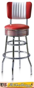 BS-29-CB Red Bel Air American Gastronomy Bar Stool Diner Counter Bar USA - Picture 1 of 6