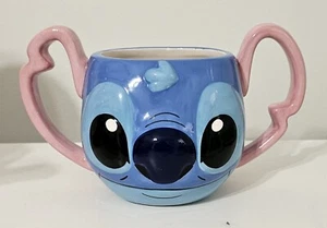 Disney Lilo & Stitch Mug 3D Stitch Head Double Handle Ceramic Coffee Cup 22 oz - Picture 1 of 4