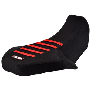 2003 - 2006 Kawasaki KFX 80 Seat cover ALL BLACK / RED RIBS by Enjoy Mfg #213 - Picture 1 of 4