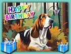 Happy Birthday Basset Hound Dog Card Greeting Blank Hounds Dogs Pet Pets Cute A5