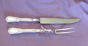ELEGANT & ORNATE REED AND BARTON LOUIS XVI CARVING SET - FORK w/ STAND & KNIFE - Picture 1 of 11