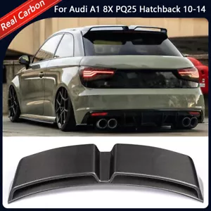 For Audi A1 8X PQ25 Hatchback 10-14 Carbon Rear Roof Spoiler Top Window Lip Wing - Bild 1 von 16