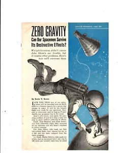 1965 April Popular Mechanics Print Article Zero Gravity Can Our Spacemen Survive - Bild 1 von 9
