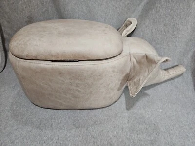 Faux Leather Elephant Kids Ottoman Stool Seat With  Legs - Image 1 of 4