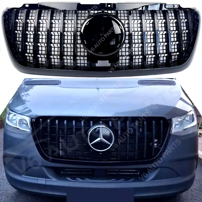 V6 AUTO PARTS LTD For Mercedes Sprinter W907 315 Front Bumper Grille Panamericana Facelift 2018-24