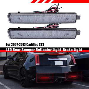 LED Rear Bumper Reflector Brake Light Lamp Clear For 2008-13 Cadillac CTS CTS-V - Picture 1 of 4