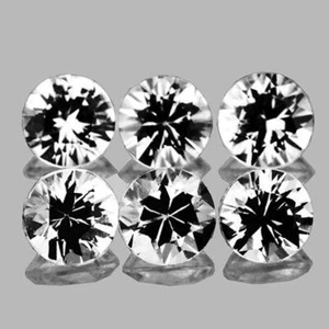 White Sapphire Round 3.30 mm 6 pieces, Flawless-VVS ,Natural Loose Gemstone - Picture 1 of 2