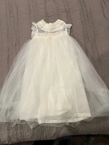 Girl's TRISH SCULLY Child Ivory Lace & Tulle Layered Dress Size 5 - Picture 1 of 6