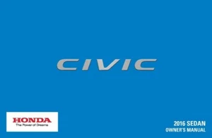 2016 Honda Civic Sedan Owners Manual User Guide Reference Operator Book - Picture 1 of 1