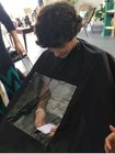 Hair Cutting Barber Cape with Window Phone Viewing Apron Stylist Gown USA NYC ds