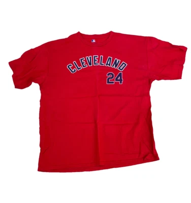 Vintage Cleveland Indians Red T-Shirt Sizemore 24  Size XL  MLB BASEBALL - Image 1 of 3
