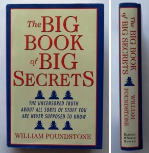 (395) The Big Book of Big Secrets Uncensored Truths - William Poundstone HB 1993 - Picture 1 of 12