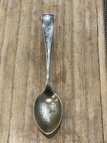 Antique Sterling Silver Souvenir Spoon Watertown Wisconsin W. D. Sproesser Cover