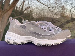 SKECHERS Air Cooled Memory Foam Sneakers Gray White Leather D'Lites 7.5 ❤️sj15m9 - Picture 1 of 12
